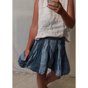 Ace & Jig burro guaze linen blend pocket baja rasta boho skirt mini XS chambray